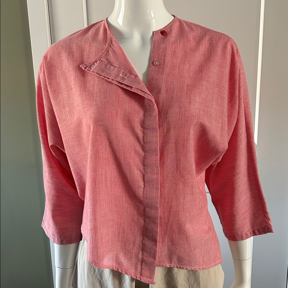 Vintage Hi Georgie! Asymmetrical Button Down S/M - Picture 2 of 14